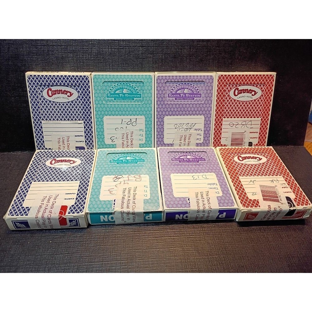 Lot of 8 Playing Cards Santa Fe Station  Cannery Casino Played Decks Las Vegas